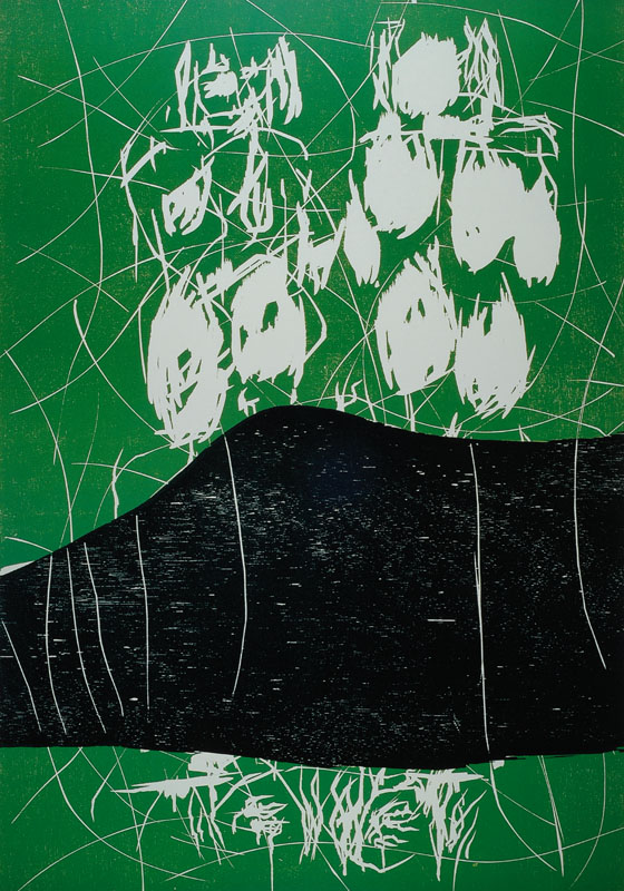 Georg Baselitz, geb. 1938, "Der Berg", Farboffset auf festem Karton, handsigniert und datiert 93, nur wenige handsignierte Exemplare, ca. ...