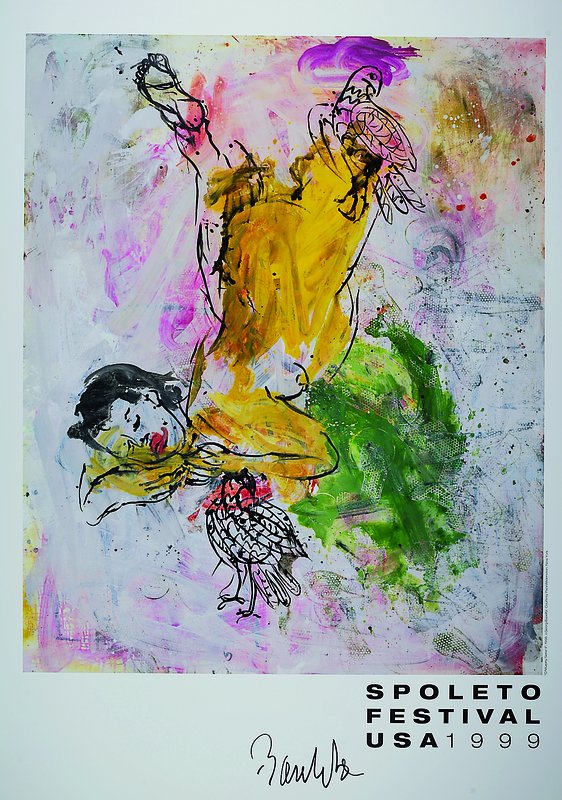 Georg Baselitz, geb. 1938, "O´Murphy Sister II", Farboffset auf dünnem Karton, handsigniert, nur wenige handsignierte Exemplare, ca. ...