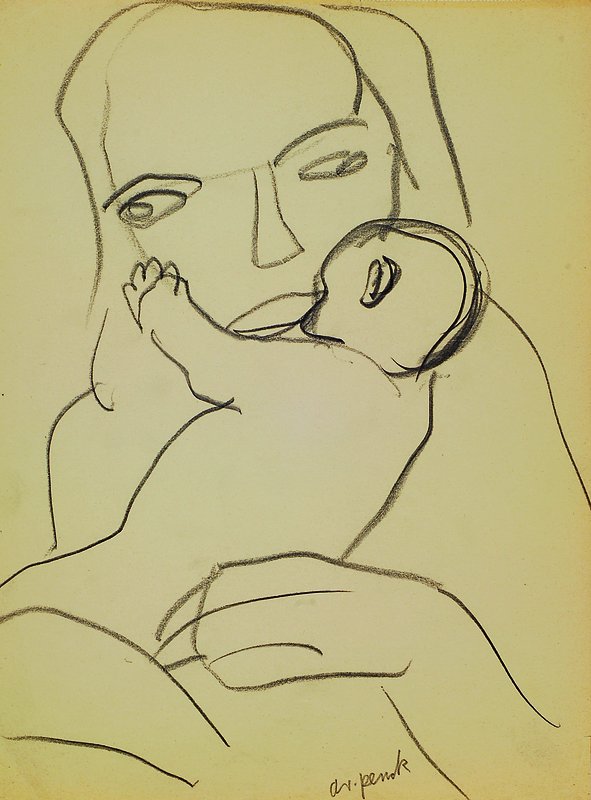 A.R.Penck, geb. 1939 Dresden, Bleistiftzeichnung, handsigniert, ca. 40x30 cm