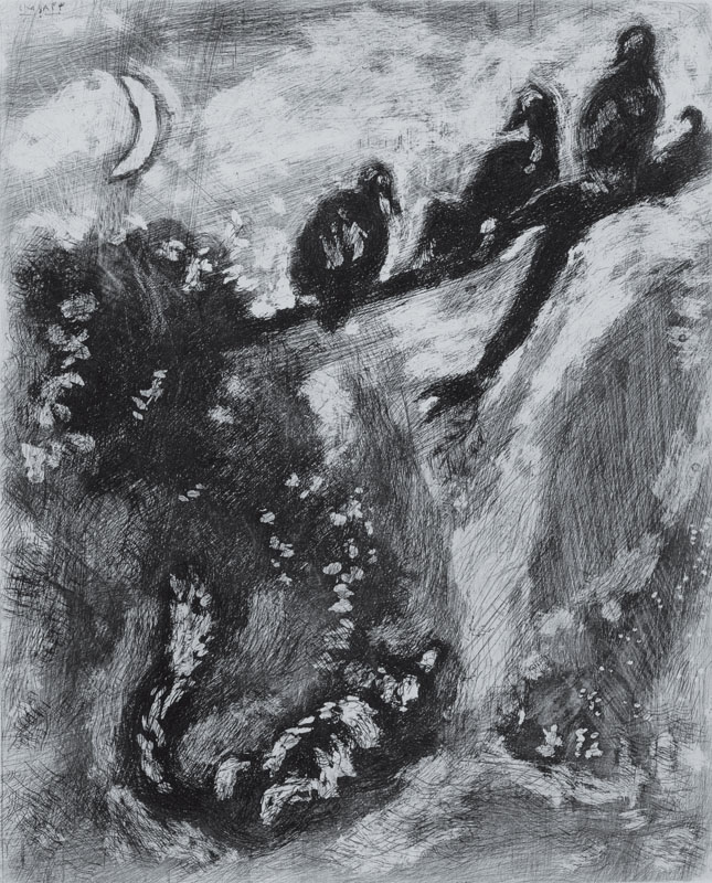 Marc Chagall, 1887-1985, "Le Renard et les poulets d´Inde", Radierung auf Velin, um 1927-30, nummeriert 100, Auflage 100, abgebildet in: ...
