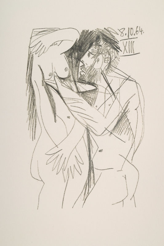 Reproduktion nach Pablo Picasso, 1881-1973, Le Gout du Bonheur, Konvolut aus vier Lithographien, Handpressendruck auf Bütten unter Aufsicht des ...