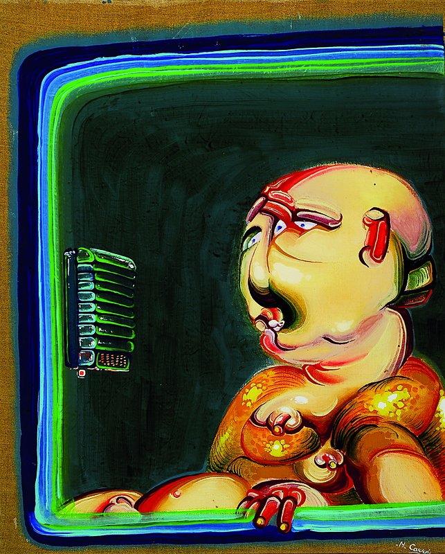 Detail a: Michel Carré, geb. 1950, zwei Gemälde, sitzende Person, Öl/Lwd., signiert, 45 x 55 cm