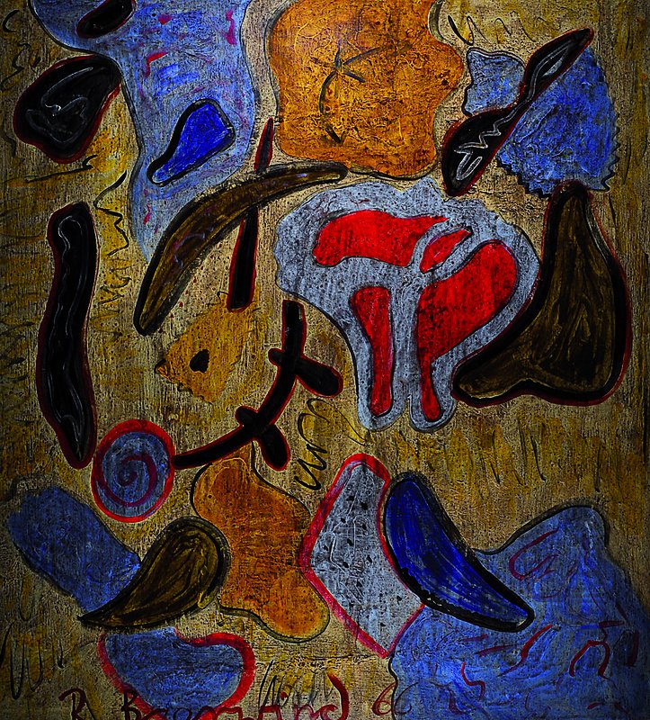 Rudi Baerwind, 1910-1982 Mannheim, abstr. organische Komposition, Öl/Holz, signiert dat. 66, 111 x 100 cm, Rahmen