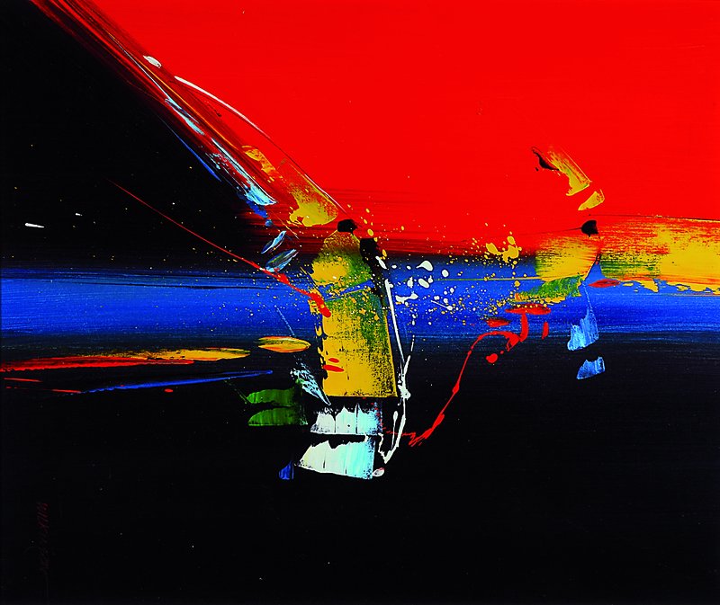 Wilkinson, Ende 20. Jh., zwei Gemälde abstrakte Darstellungen, Acryl/Leinwand, re. u. signiert, ca. 61 x 50 cm, Rahmen