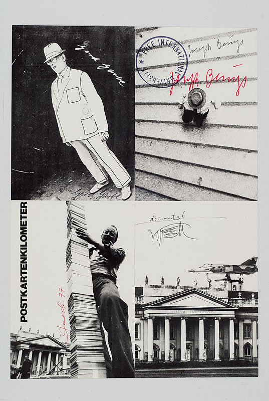 Joseph Beuys, 1921-1996, Offset, handsigniert von Beuys und Klaus Staeck, datiert 1977, zusätzlich FIU-Stempel, ca. 29,5x21 cm, unter Glas gerahmt
