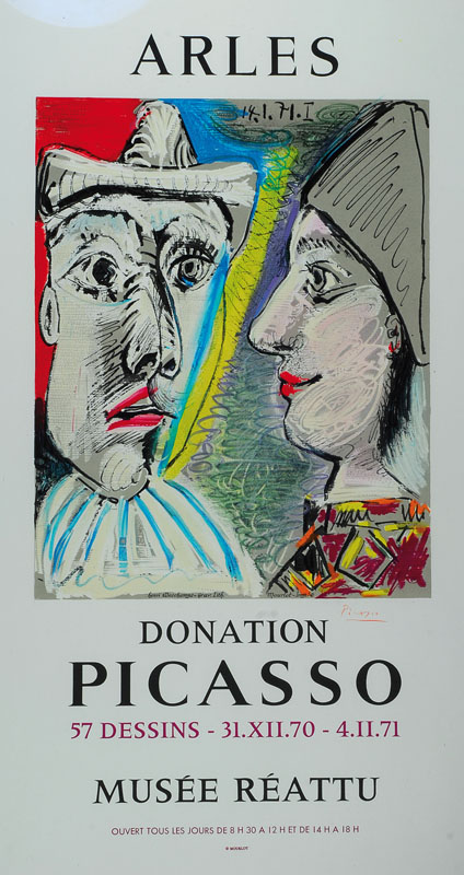 Pablo Picasso, 1881-1973, Farblithographie von 1970, "Musée Réattu", handsigniert, ca. 77x57 cm, Rahmen