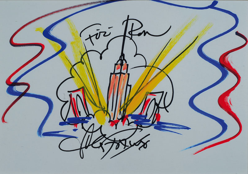 Charles Fazzino, geb. 1955, Farboffset Grafik, überzeichnet, mit Widmung, handsigniert, ca. 29x20 cm, Rahmen