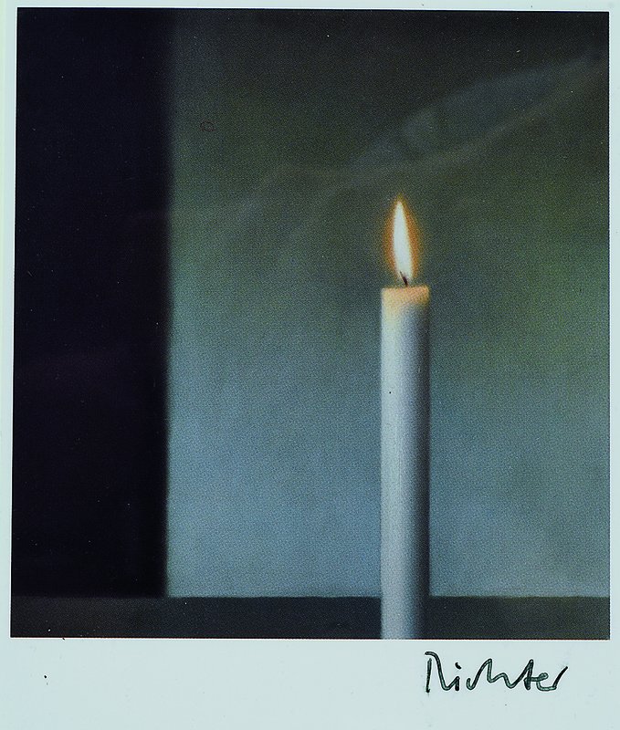 Gerhard Richter, geb. 1932, Farboffset, Kerze, handsigniert, ca. 15x10.5 cm, Rahmen