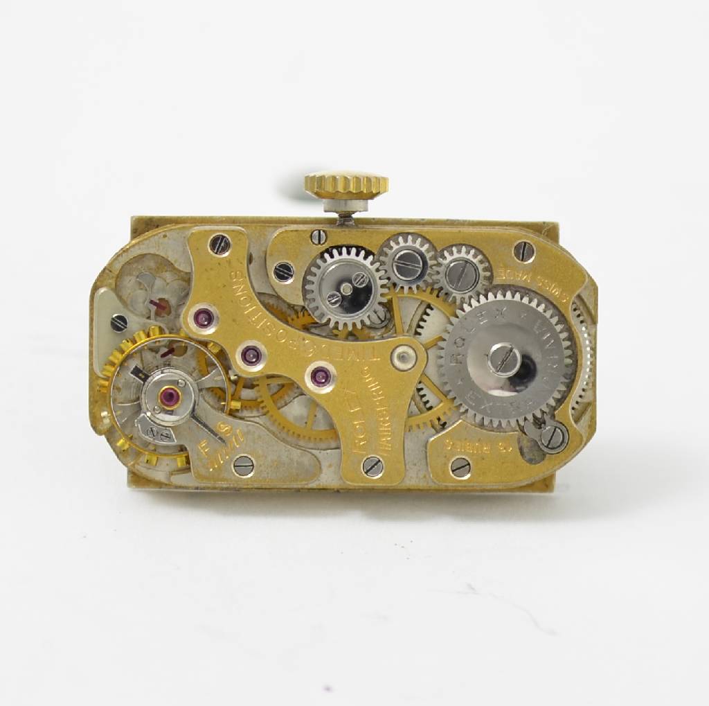 Detail d: ROLEX seltene Herrenarmbanduhr Prince Brancard, Handaufzug, Ref. 1490, sog. Doctors watch, frühe Ausführung, Schweiz 1930er/40er Jahre, tailliertes ...