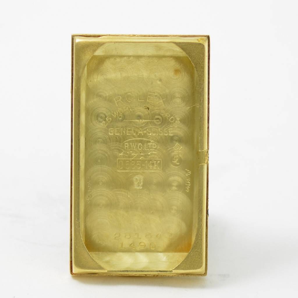Detail e: ROLEX seltene Herrenarmbanduhr Prince Brancard, Handaufzug, Ref. 1490, sog. Doctors watch, frühe Ausführung, Schweiz 1930er/40er Jahre, tailliertes ...