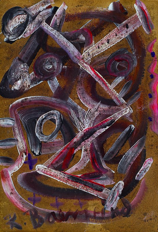 Detail b: Rudi Baerwind, 1910-1982, Konvolut aus drei Arbeiten, 1x Aquarell auf Papier, signiert und datiert 58, 2x Mischtechnik auf Papier, je signiert, ca. ...