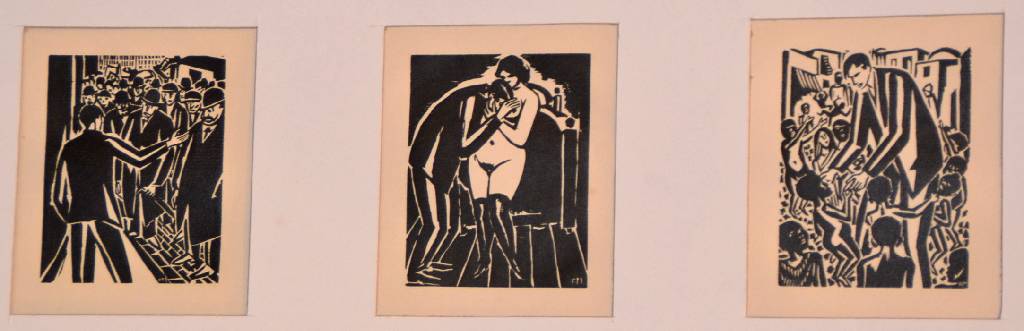 Detail b: Frans Masereel, 1889-1972, 6 Holzschnitte, aus dem Stundenbuch, im Stock monogrammiert, je ca. 9x7 cm