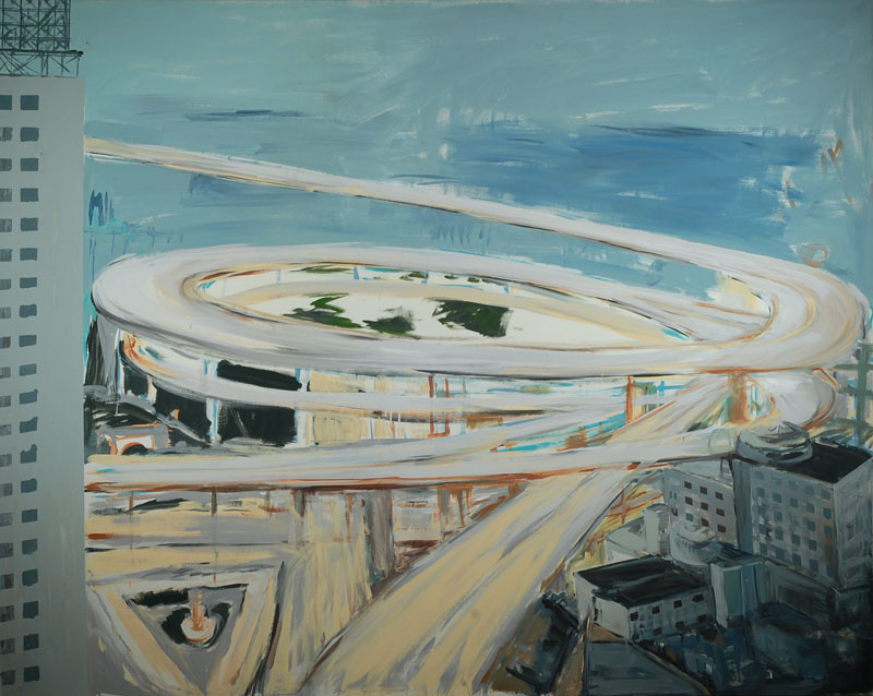 Ursel Kessler, geb. 1944 Bexbach, "Sommerbahn", Acryl auf Lwd., rückseitig signiert und datiert 2005, rückseitig bez., mit Buch: Zwischen ...