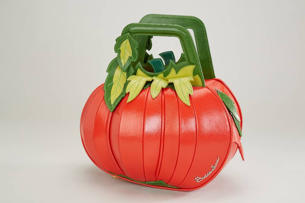 BRACCIALINI Damenhandtasche, limited Edition, Leder, in Form einer Tomate, dreidimen- sionaler Effekt, 2 kleine Innenseitenfächer, Griffe aus ...