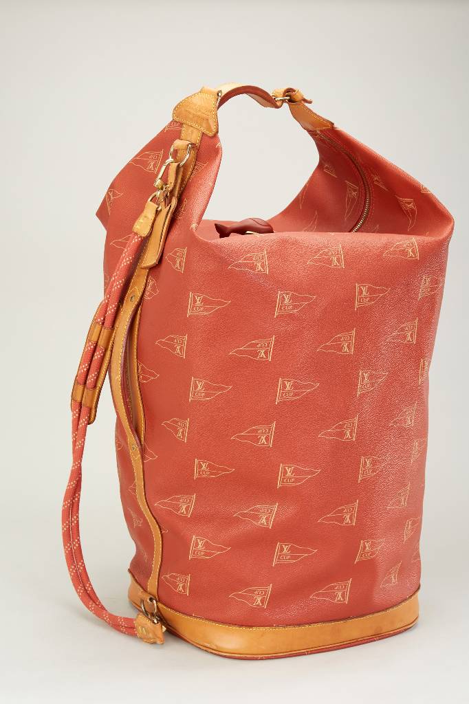 Limitierter LOUIS VUITTON Seesack, THE AMERICA'S CUP 1995, typ. Leder/Canvas Kombination mit Segelschiffen und LV Logo, Sonderedition ...