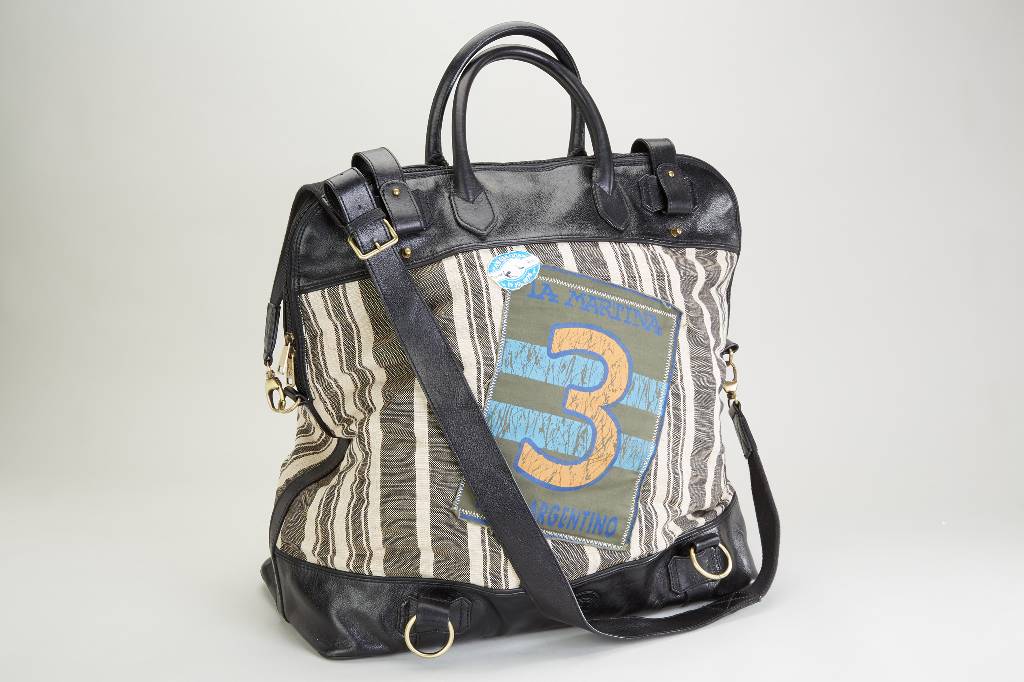 LA MARTINA Polo Weekender, Leder/Canvas, klassisch-eleganter Weekender mit gewohnt noblesser Ausstrahlung, durch die Fertigung von Reitsätteln in ...