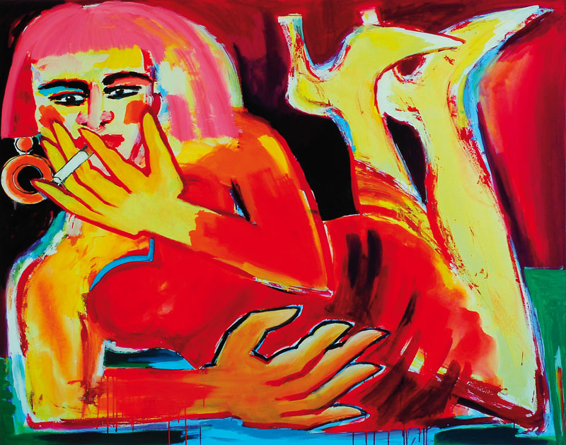 Elvira Bach, geb. 1951, Giclee auf Baumwollpapier, handsigniert und nummeriert 44/50, Blattgr. ca. 50,5x61 cm