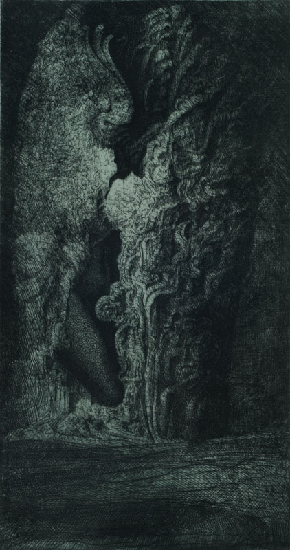 Ernst Fuchs, geb. 1930 Wien, "Im Herzen der Zypresse", Radierung, handsigniert und nummeriert 27/200, Motiv ca. 29x15,5 cm, Blattgr. ca. ...
