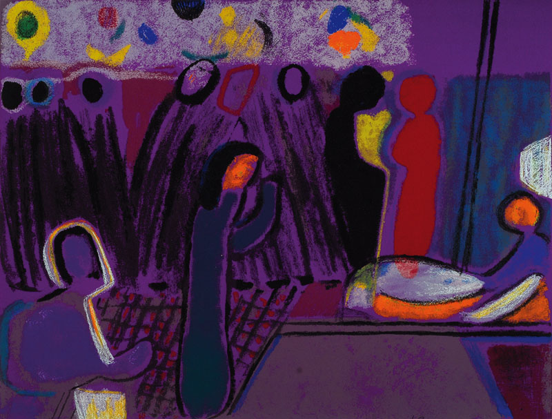 Ida Kerkovius, 1879-1970, Farblithographie, handsigniert und nummeriert 22/100, Motiv ca. 38x49,5 cm, unter Glas gerahmt