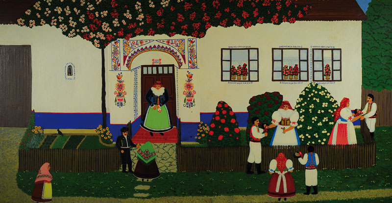 Ludmilla Porchazkova, 1903 Horni-Herspice - 1983 Slavkov, begann als Hausfrau 1941 in Damborice zu malen und wählte häufig traditionelle ...
