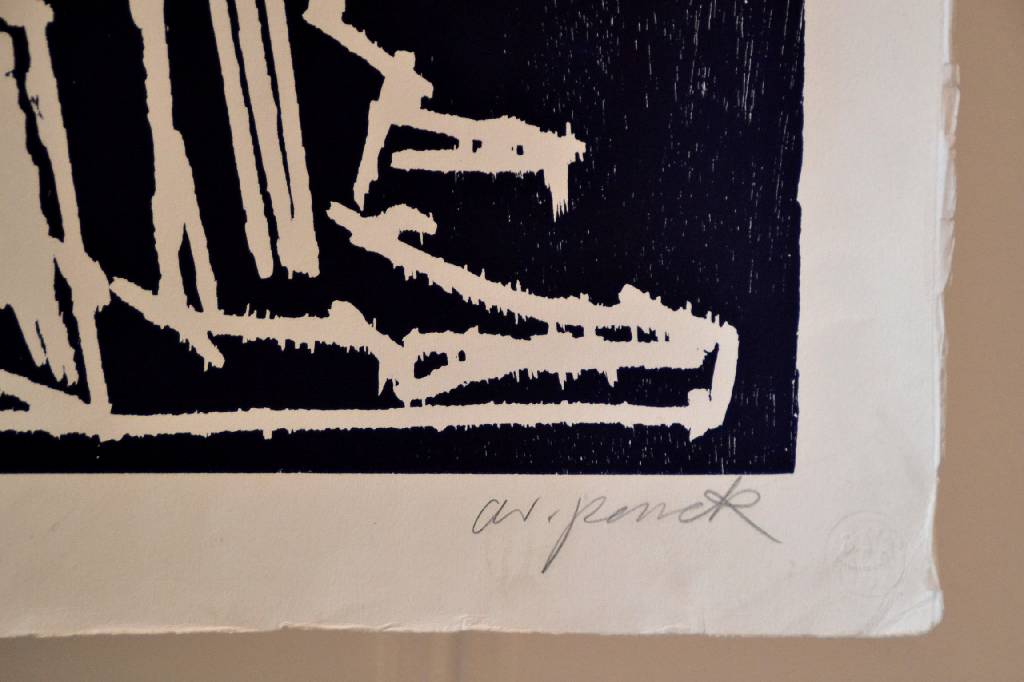 Detail a: A.R. Penck, geb. 1939, "Verbindung", Lithographie, handsigniert und nummeriert 7/8,Motiv ca. 69.5x97.5 cm, Blattgr. ca. 79.5x108.5 cm, ...