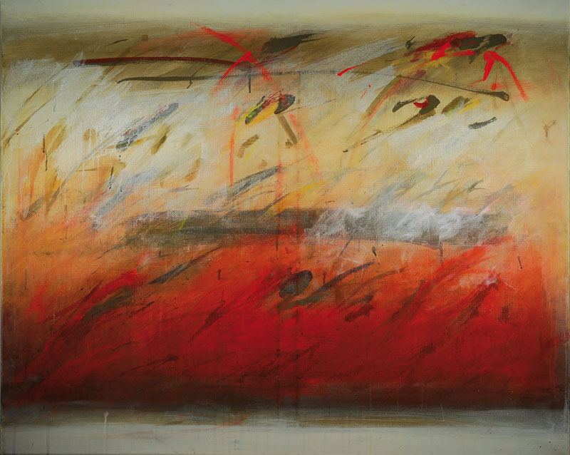 Eleonore Fuchs-Heidelberg, 1946 Heidelberg - 2012 Berlin, "Stormy Bats", Acryl auf Leinwand, rückseitig signiert und betitelt, datiert ...