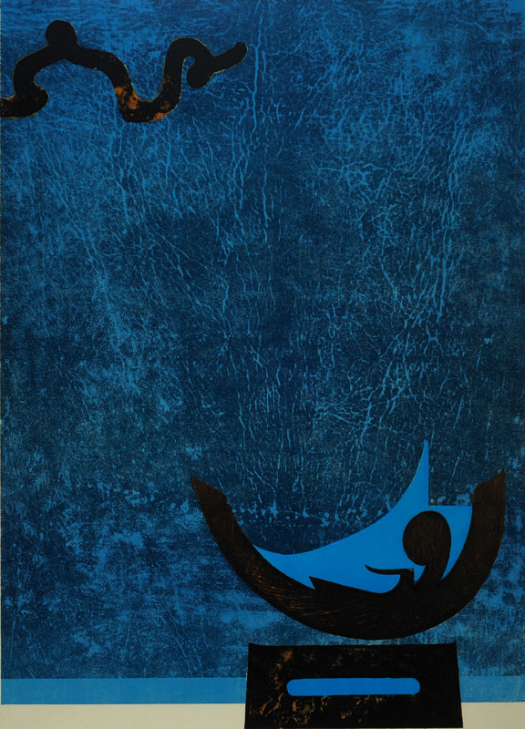 Horst Egon Kalinowski, 1924-2013, "Barque des Songes", Farblithographie, handsigniert und nummeriert 63/200, datiert 67, Motiv ca. 67x48.5 ...