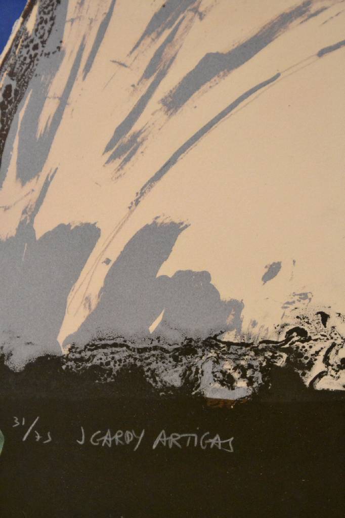 Detail a: Joan Gardy Artigas, geb. 1938, Farblithographie, handsigniert und nummeriert 31/75, ca. 86.5x59 cm, unter Glas