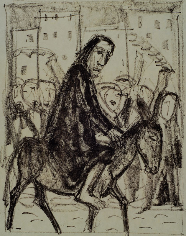 Otto Dix, 1891-1969, "Einzug in Jerusalem", Lithographie auf Japanpapier, handsigniert und nummeriert 2/30, Blattgr. ca. 41x33 cm