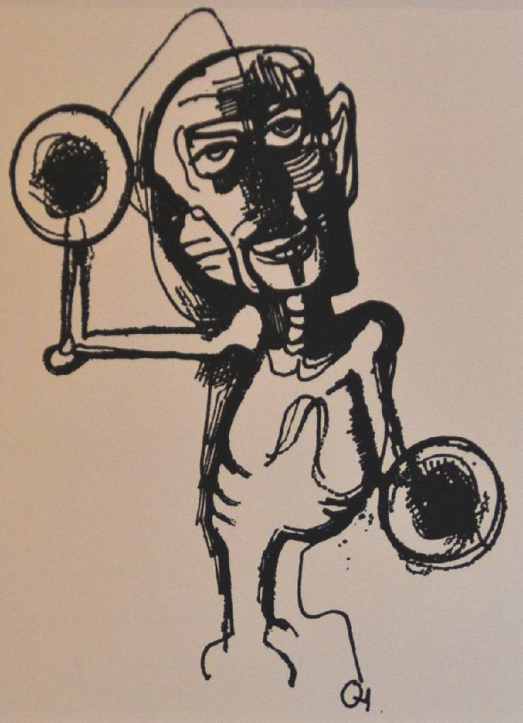Detail b: Carl Hofer, 1878-1955, Konvolut aus vier Lithographien, Handpressenabzug nach den Zeichnung bzw. der Lithographie, "Pessimisten" / ...