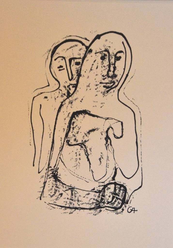 Detail c: Carl Hofer, 1878-1955, Konvolut aus vier Lithographien, Handpressenabzug nach den Zeichnung bzw. der Lithographie, "Pessimisten" / ...