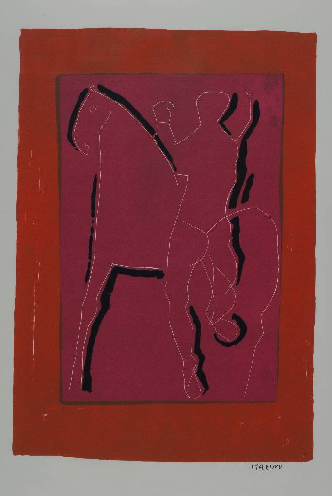 Detail a: Marino Marini, 1901-1980, Konvolut aus zwei Lithographien und zwei Serigraphien, "Reiter mit roter Bordüre" / "Jongleur" / ...