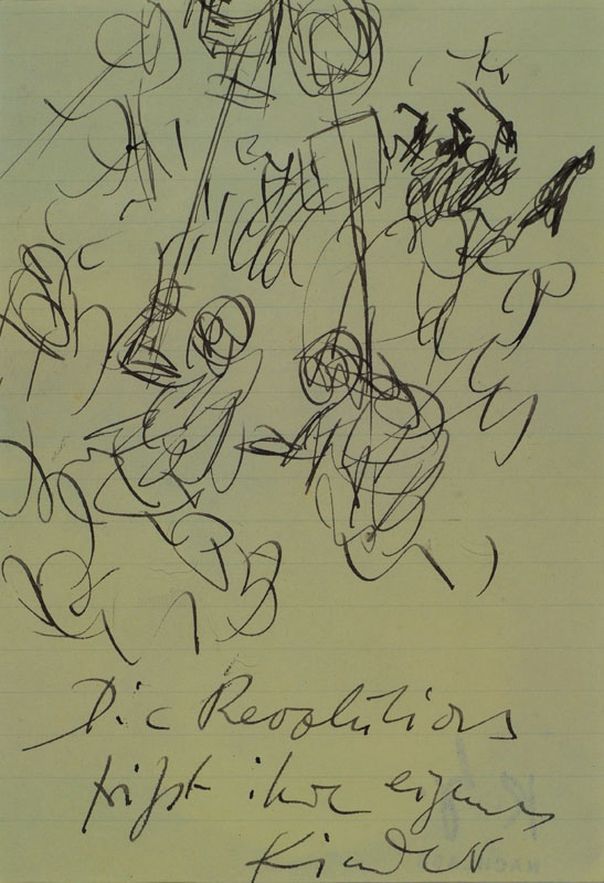 Karl Hubbuch, 1891-1979, "Die Revolution frisst ihre eigenen Kinder", um 1918-1919, Tuschfederzeichnung zur November-Revolution, ...