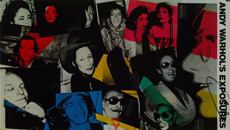 Andy Warhol, 1928-1987, Farboffsetdruck, Schutzumschlag der Publikation, "Andy Warhol´s Exposures", handsigniert "Andy", Motiv ...