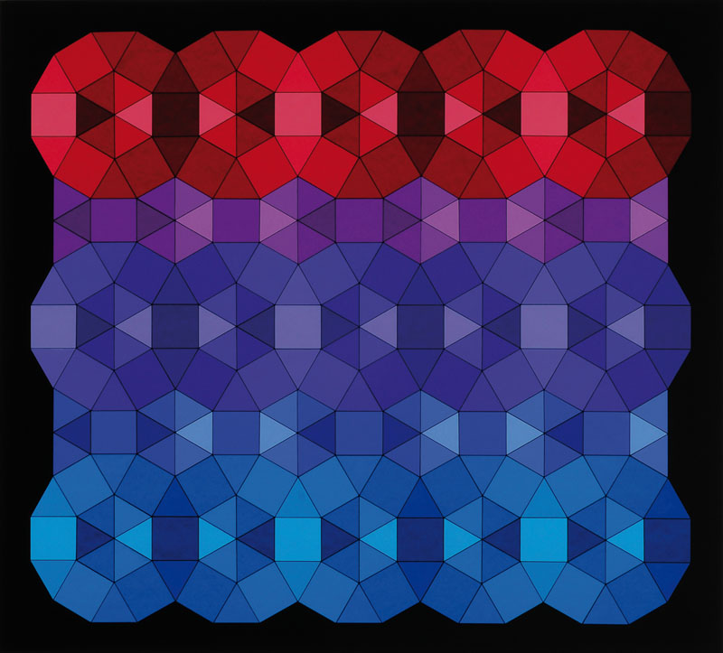 Victor Vasarely, 1906-1997, "YKA", 1989, Farblithografie auf Japanpapier, handsigniert und nummeriert XLIV/L, Museumsauflage, ca. 62x54 cm