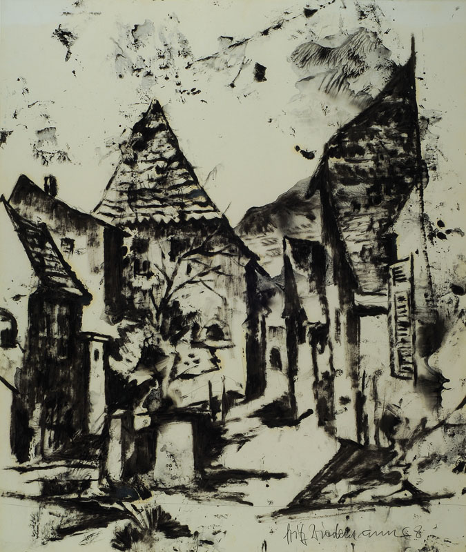 Fritz Wiedemann, 1920-1987 Landau, zwei Lithographien von 1960 bzw. 1968, beide handsigniert, ca. 38x45cm bzw. 55x 47cm, unter Glas, Rahmen