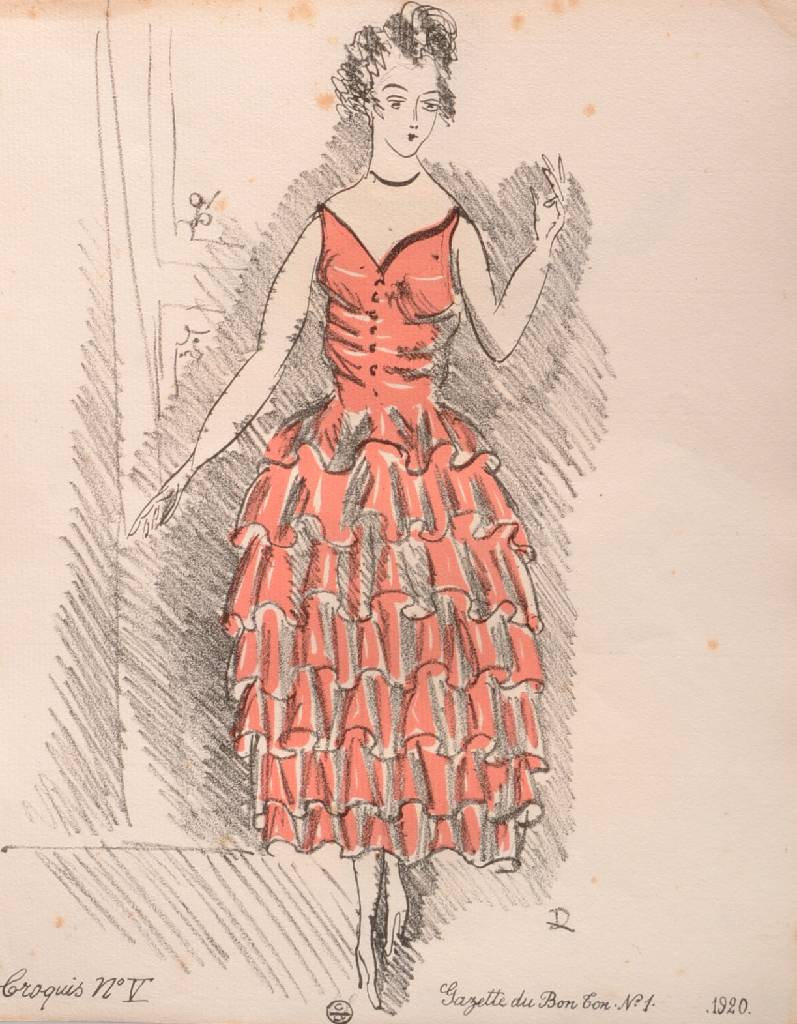 Detail c: Raoul Dufy, 1877-1953, "Croquis de Modes par Raoul Dufy", acht Lithographien mit Umschlag, je im Druck monogrammiert und datiert 1920, je ...