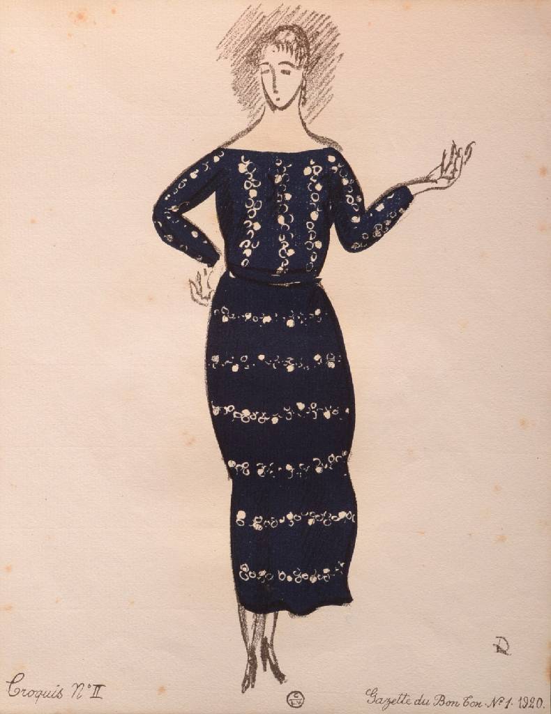Detail d: Raoul Dufy, 1877-1953, "Croquis de Modes par Raoul Dufy", acht Lithographien mit Umschlag, je im Druck monogrammiert und datiert 1920, je ...