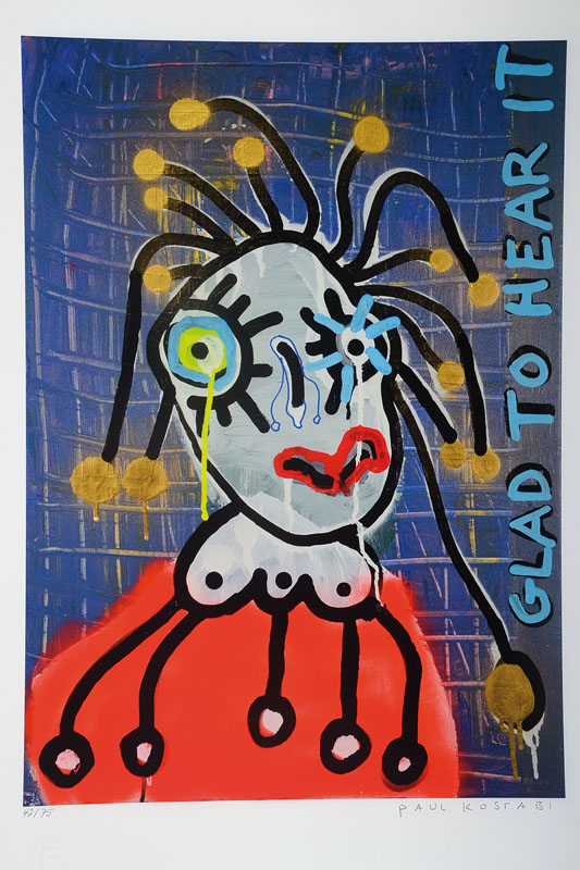 Paul Kostabi, geb. 1962, "Mrs Who", Giclee auf schwerem handgemachten Baumwollpapier, handsigniert und nummeriert 42/75, aus 2012, ca. ...
