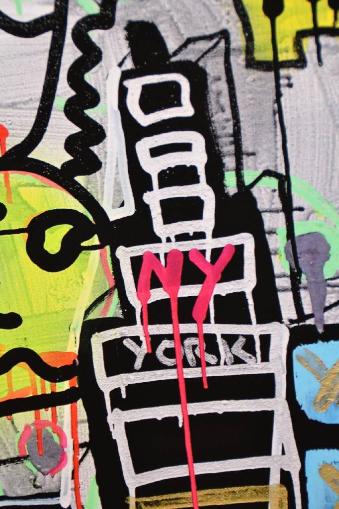 Detail d: Paul Kostabi, geb. 1962, "Boxes in the sky", Giclee auf schwerem handgemachten Baumwollpapier, handsigniert und nummeriert 29/75, aus 2013, ...