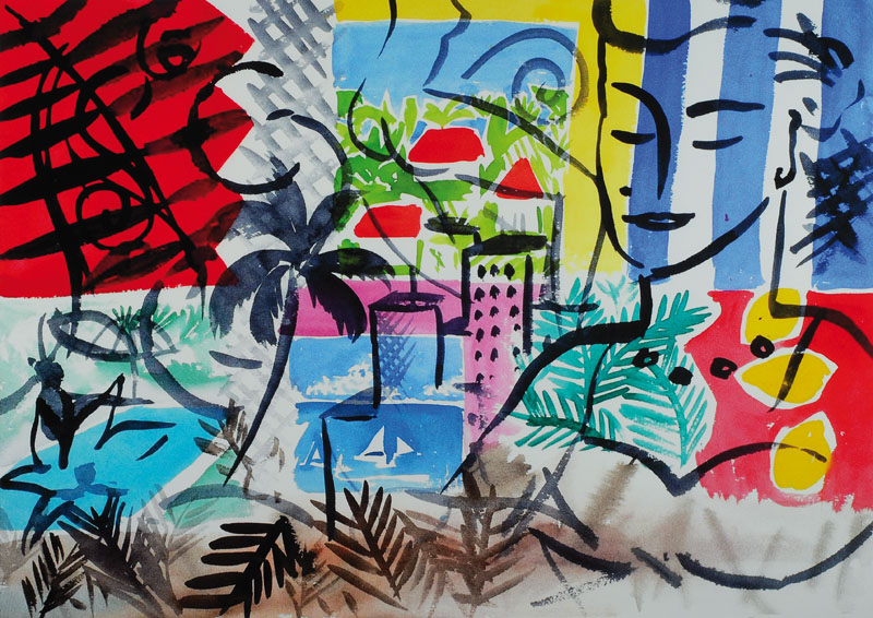 Stefan Szczesny, geb. 1951, "Tropical Life", Giclee auf schwerem handgemachtem Baumwollpapier, handsigniert und nummeriert 28/50, aus 2013, ...