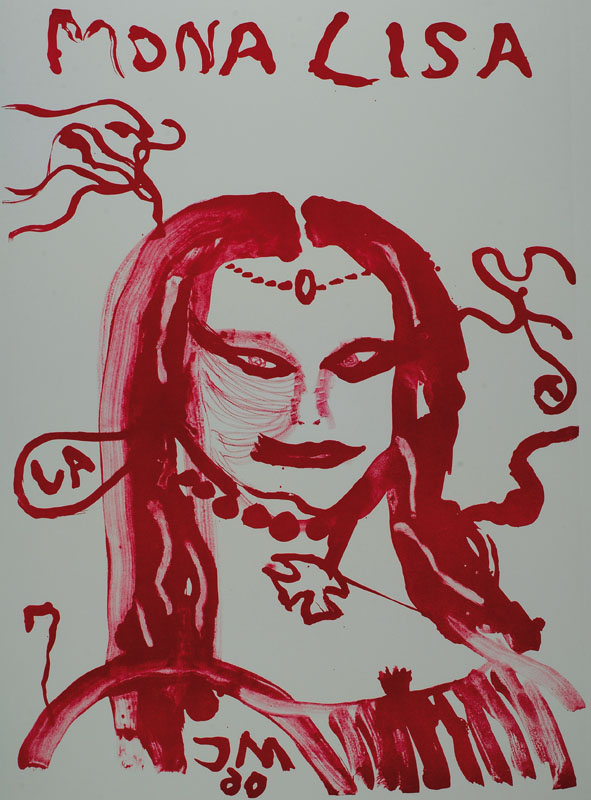 Jonathan Meese, geb. 1970, "Mona Lisa", Farblithografie auf dickem Rives Büttenpapier,handsigniert und nummeriert 18/20, aus 2007, ca. ...