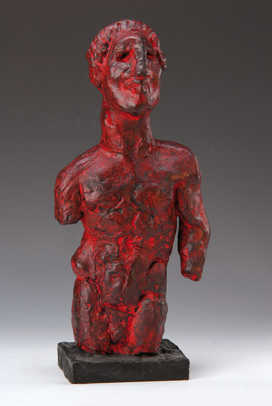 Markus Lüpertz, geb. 1941, männlicher Torso, Bronzeskulptur, signiert und nummeriert 16/950, mit Punze der Gießerei Schmäke in Düsseldorf, ca. ...