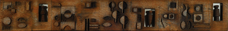 Herbert Bohnert, 1928-1994 Lörrach, Holzrelief, geschnitten und gedrechselt, ca. 2.5x14.5x108cm