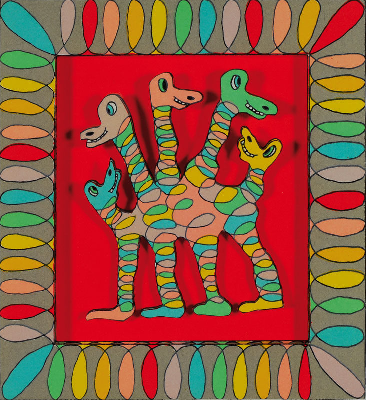 James Rizzi, 1950-2011, "Spring into action"dreidimensionale Farblithographie von 2001, handsigniert, nummeriert 306/350, ca. 15.5x14 cm