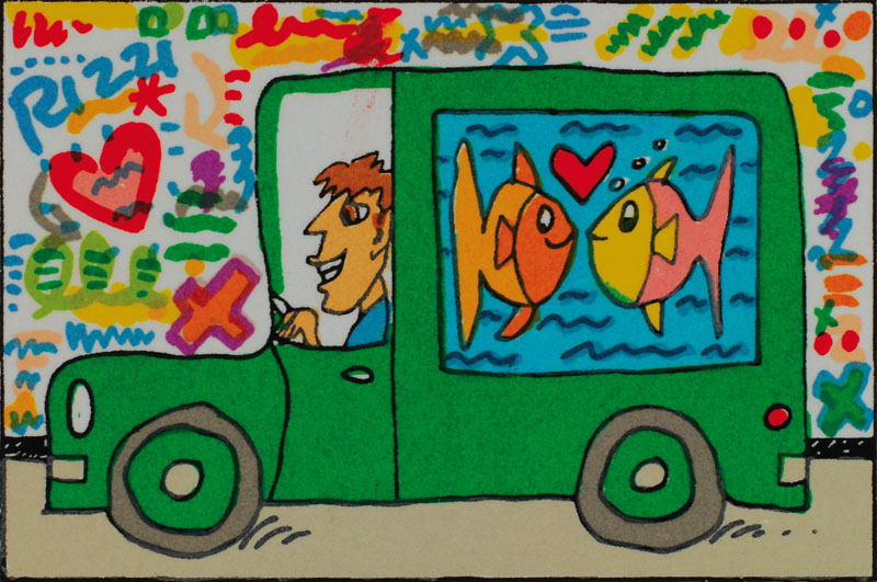 James Rizzi, 1950-2011, Konvolut aus drei Farblithografien, "Come again" von 2002, "Give me Liberty" von 2002, "Keep on ...