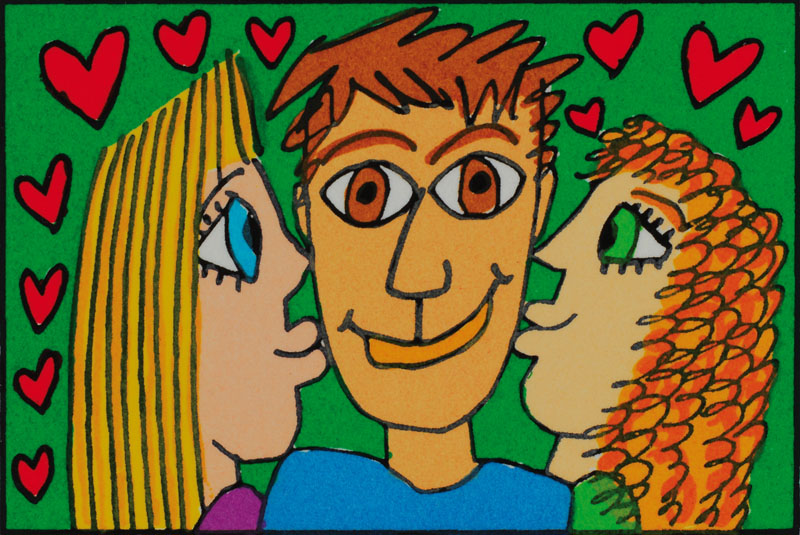 James Rizzi, 1950-2011, Konvolut aus drei Farblithografien, "It´s nice to be loved" von 2002, "Come sail away" von ...