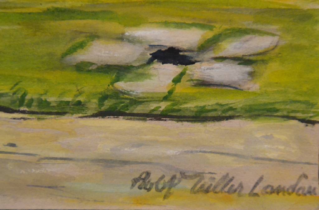 Detail b: Rolf Müller-Landau, 1903-1956, Frauen auf der Parkbank, Aquarell auf Papier, rechts unten signiert, ca. 24.5x 26.5cm
