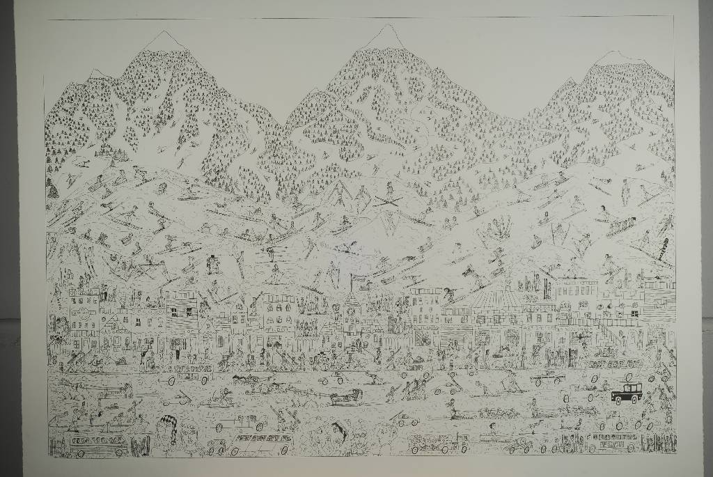 James Rizzi, 1950-2011, It's the altitude, Lithographie, rückseitig signiert, ca. 64x91cm