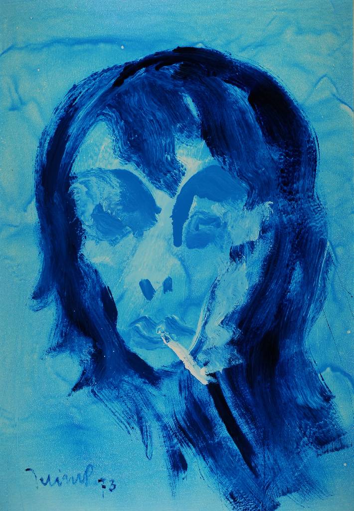 Harry Jelinek, 1905-1986, Rauchende, Acryl auf Malkarton, links unten signiert, ca. 100x70cm, Rahmen